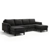 Beautyolove 6 - Piece Modular 116.5" U Shape Sectional Sofa With Removable Ottomans - 2 of 4