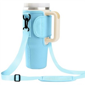 BABYYER Water Bottle Carrier Bag Fits 40 Oz Tumbler with Handle, Bottle Bag with Adjustable Shoulder Strap, Neoprene Bottle Holder - 1 of 4