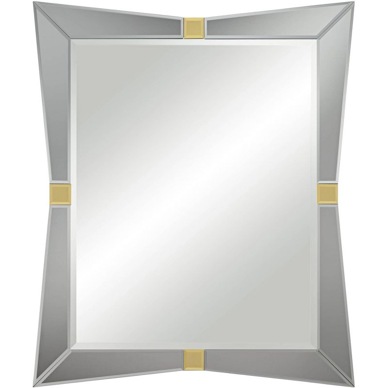 Possini Euro Design Serephine Gray Mirrored 30"x36" Rectangular Wall Mirror, 1 of 10