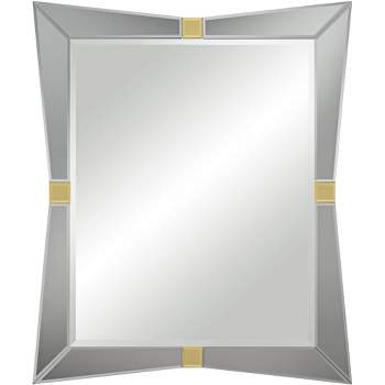 Possini Euro Design Serephine Gray Mirrored 30"x36" Rectangular Wall Mirror