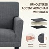 Modern Accent Chair for Living Room, Upholstered Fabric Armchair with Backrest and Arms, Single Sofa Chair for Bedroom or Office, Green - 3 of 4