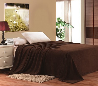 Ultra Soft Chocolate Brown Design Queen Size Microplush Blanket main image 1