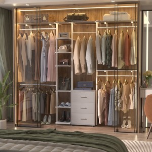 Besiost Heavy-duty Garment Rack Closet Organizer with Tower Shelving - 1 of 4