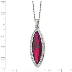 Chisel Stainless Steel Red Crystal and Preciosa Crystal Pendant on a 20" Cable Chain Necklace with a 2" Ext. - 1 of 3