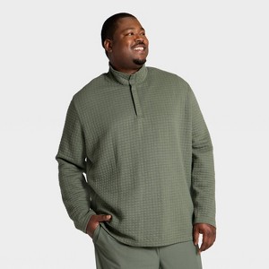 Men's Quilted Fleece 1/2 Zip Pullover Sweatshirt - All In Motion™ - 1 of 3