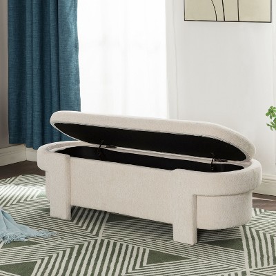 NicBex Polyester Storage Ottoman Bench,Upholstered Storage Ottoman,Modern Storage Bench for Living Room,Bedroom