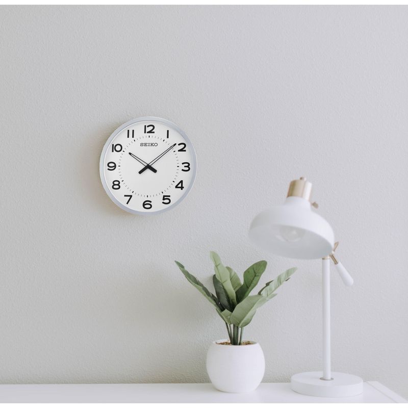 Seiko 20" Ultra-Modern Silver-Tone Framed Wall Clock, 4 of 6