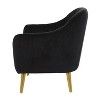 Olivia & May 32" x 30" Contemporary Polyester Accent Chair Black: No-Assembly, Textured Finish, Hardwood Frame - 2 of 4