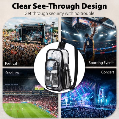Сумки Garnen Clear Bag For Stadium Events, Clear Crossbody Bag For Stadium, Clear Crossbody Purse for Concerts Festival, Stadium Bag With Zipper and Strap — фото 3