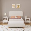 Brafabhome Bed Frame with Round Corner Headboard, Soft Boucle Cloud Platform Bed with Bump-Proof Edge Footboard for Kids, No Box Spring Needed - 2 of 4
