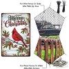 Lomsoe Christmas Cardinal Bird Metal Tin Sign 8x12in "Merry Christmas" Vintage Painting Tin Signs Wall Poster Plaque for Living Room Christmas Gift - 3 of 4