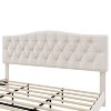 Kumasinova Queen/Full/King Upholstered Diamond Tufted Bed Frame,Platform Bed with Saddle Curved Adjustable Headboard,No Box Spring Needed,Beige - 4 of 4