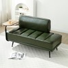 SKRAN Faux Leather Upholstered With side table, 360-degree Swivel tray couch,Window Bench with Metal Legs for Bedroom, Living Room - 2 of 4