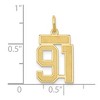 Black Bow Jewelry 14k Yellow Gold, Jersey Collection, Small Number 91 Pendant - 4 of 4