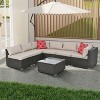 CAVINAS Outdoor Sofa Set, Rattan Outdoor Sectional Furniture, Modern Patio Conversation Sets with Cushions for Gardens - 3 of 4