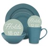 Elanze Designs Chic Ribbed Modern Thrown Pottery Look Ceramic Stoneware Plate Mug & Bowl Kitchen Dinnerware 16 Piece Set - Service for 4, Turquoise - 2 of 4