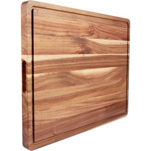Acacia Wood Cutting Board, Reversible Butcher Block with Juice Groove and Handles, Heavy Duty Chopping Board, Cheese, and Vegetables - 1 of 4