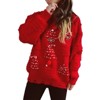 Women's Christmas Sweater with Handmade Pearl & 3D Flocking Holiday Designs - Festive Xmas Party Pullover - 2 of 4