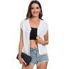 Clearlove Women's Short Cap Sleeve Openwork Knit Sweater Vest V Neck Sleeveless Button Up Tight Sweater Vest - 4 of 4