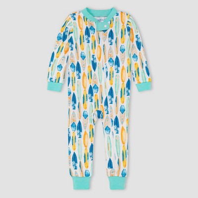 Burt's Bees Baby® Baby Boys' Surfboard Pajama Jumpsuit - Blue 6-9M