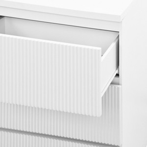 Gulches Modern White 6-Drawer Storage Cabinet - Wavy Drawer Panel, Handle-Free, 47.2"W?¨¢15.74"D?¨¢31.5"H, for Home - 1 of 4