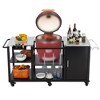 Heavy Duty Egg Kamado Grill Table,Mobile Outdoor Prep Station with Storage,Paper Towel Rack,Garbage Holder&Wheels,Compatible with Egg Kamado Griller - 2 of 4