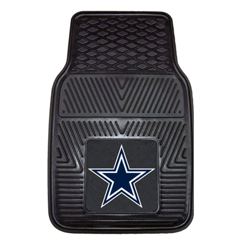 Fanmats 27 x 17 Inch Universal Fit All Weather Protection Vinyl Front Row Floor Mat 2 Piece Set for Cars, Trucks, and SUVs, NFL Dallas Cowboys, 3 of 7