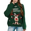 Girls Christmas Knit Pullover Sweaters Turtleneck Kids Long Sleeve Chunky Winter Warm Cute Funny Tops - 2 of 4