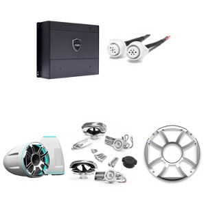 Wet Sounds Package - REV 12-HD-W-XS-SC 12" White "XS" Grill Swivel Clamp Tower System with Wet Sounds SYN-DX4 800 Watt RMS 4 Channel Amplifier - 1 of 4