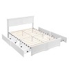 Brafabhome Mid-Century Wood Queen Bed Frames with 4 Storage Drawers, Rustic High Headboard Platform Bed Frame for Bedroom, No Box Spring Needed - 3 of 4