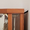 Glass and Wood Lighted Corner Curio Display Cabinet with Glass Doors, Adjustable Shelves, Included Light Bulbs and Mirrored Back Panel - 4 of 4