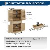 72-Inch Tall Rattan Kitchen Pantry Cabinet with Drawer, Adjustable Shelves, Farmhouse Style Cupboard Storage, For Kitchen, Dining Room, Bathroom - 2 of 4
