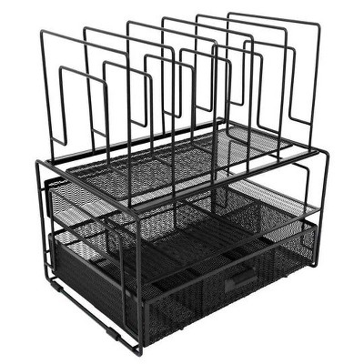 Blu Monaco Desk Organizer with File Sorters & Drawer