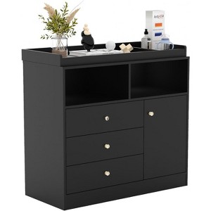 Baby Dresser with Changing Table Top, Wooden Diaper Changing Station with 3 Drawers - 1 of 1