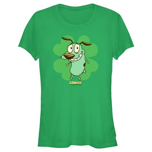 Junior's Women Courage The Cowardly Dog St. Patrick’s Day Clover T ...