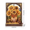ROBOTIME 3D Puzzles Wooden Puzzle Glittering Golden Sunflower Wall Art, Home Decor, Home Decor, Unique Holiday Gifts for Adult, Yellow, 3.1"*6.5"*8.5" - 3 of 4