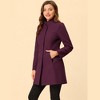 INSPIRE CHIC Women's Winter Stand Collar Single Breasted Mid-thigh Long Overcoat - 3 of 4