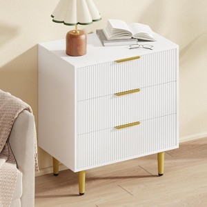 Acekool Dresser, Fluted Panel & Golden Handles, Large Capacity Organizer for Bedroom, Black/White/Natural/Green - 1 of 4
