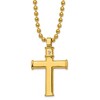 Chisel Stainless Steel Polished Yellow IP-plated Cross Pendant on a 22" Ball Chain Necklace - 2 of 2