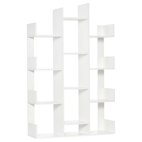 Modern white store shelving unit