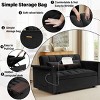 SEVOBAL Foldable Futon Sofa Bed Multi-Functional Pullout Sofa Bed Modern Sofa Velvet Pull-Out Bed Adjustable Back, Black, 46.72"*37.36"*14.59" - 4 of 4