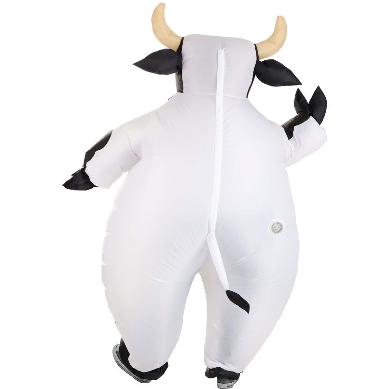 HalloweenCostumes.com One Size Fits Most   Inflatable Spotted Cow Adult Costume, Black/White/Pink, 2 of 10