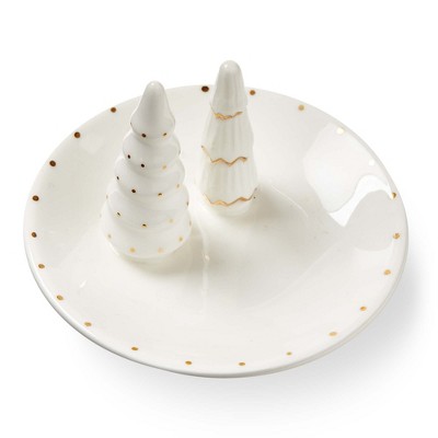 tag Starlight Ring Trinket Dish Decorative Ceramic Bowl Christmas Gold 4x4x2.75 Inch Wipe Clean