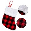 Joyfy 12 PCS 5" Mini Xmas Stockings - Festive Red & Black Plaid for Tree Decorations, Stocking Stuffers & Party Favors - 3 of 4