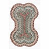 Earth Rugs Large Dog Bone Tread Mat 18"x28", Buttermilk & Cranberry Braided Jute, Rustic Pet Rug for Feeding & Lounging Areas - 2 of 3