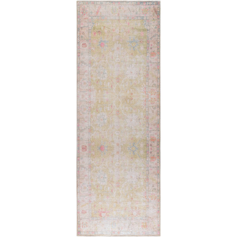 2'7"x7'3" Kemer Traditional Machine Washable Rug Pink - Artistic Weavers