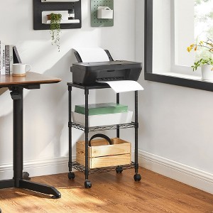 3-Tier Printer Stand Rolling Office Printer Cart with Metal Frame - 1 of 4