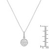 Slickblue Women’s Rhodium Plated Sparkling Sphere Pendant, 5.7 Carat Cubic Zirconia, 16" Snake Chain with Extender - 2 of 3