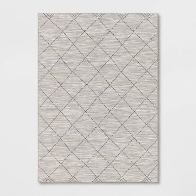 Mira Geometric Diamond Indoor Outdoor Rug Cream - Threshold™