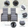 Sapphtopaz Patio Chairs Adjustable Loveseat Wicker Woven Patio Reclining Chairs with Built-in Storage Table for Balcony, Garden, Terrace - 3 of 4
